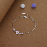 Cute Floral Glow Kid 925 Silver Bracelet(1-7 Yrs)