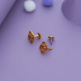 Nitya-Jyoti Traditional 925 Gold Polish Silver Kid Earring