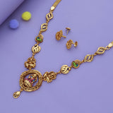 Swarna Pallavi Traditional Divine 925 Silver Necklace Set
