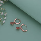 Lovely Blossom 18K Rose Gold Polish Silver Hoop (5+ Yrs)