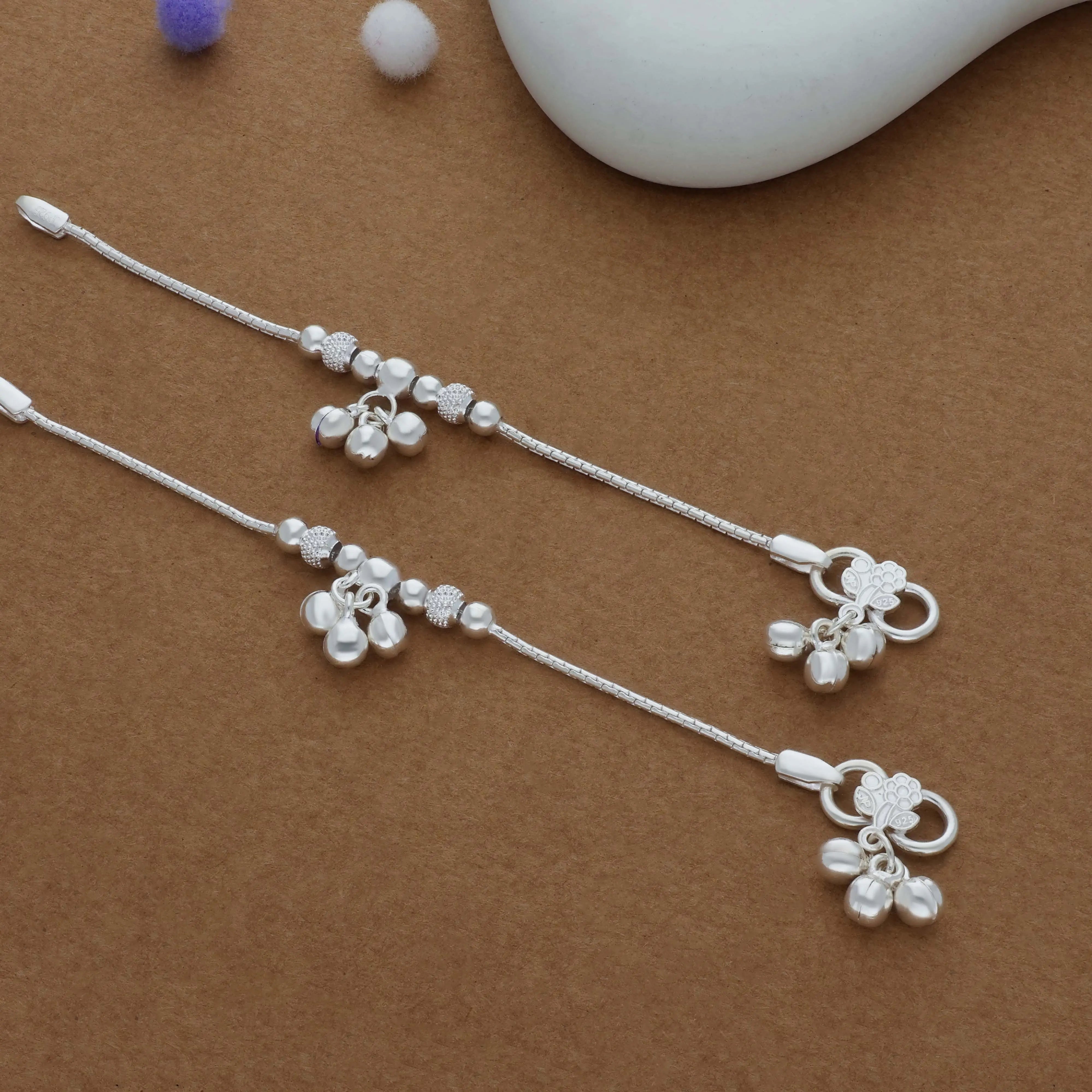 Dewdrop Traditional 925 Silver Kid Anklet(0-6 Months)