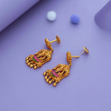 Peacock Temple Grace Gold Polish 925 Silver Traditional Jhumka