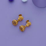 925 Silver Gold Polish Twin Peacock Design Jhumkas