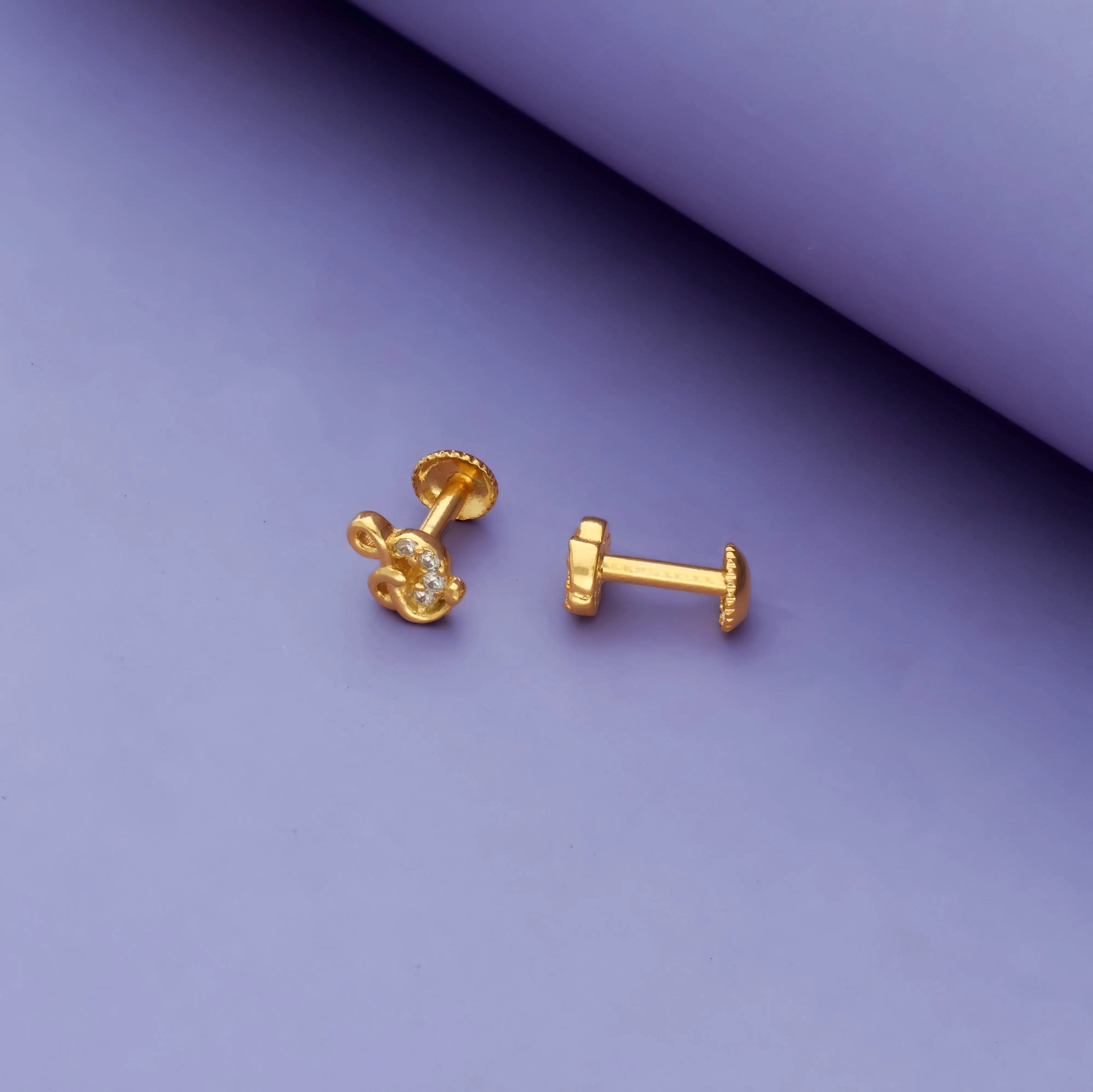 925 Silver Treble Clef Kid Stud Earring