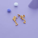 Yazhini Stunning Flower Gold Polish 925 Silver Traditional Women Earring
