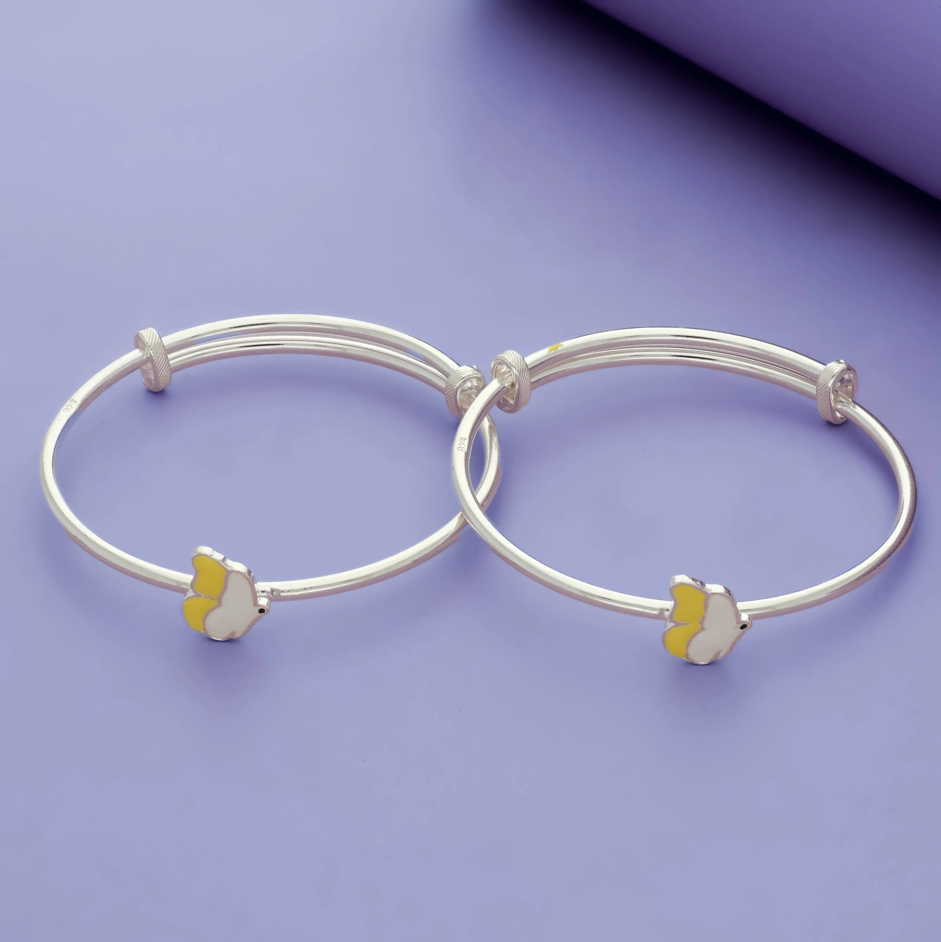 Sunshine Flutter 925 Sterling Silver Baby Bangles