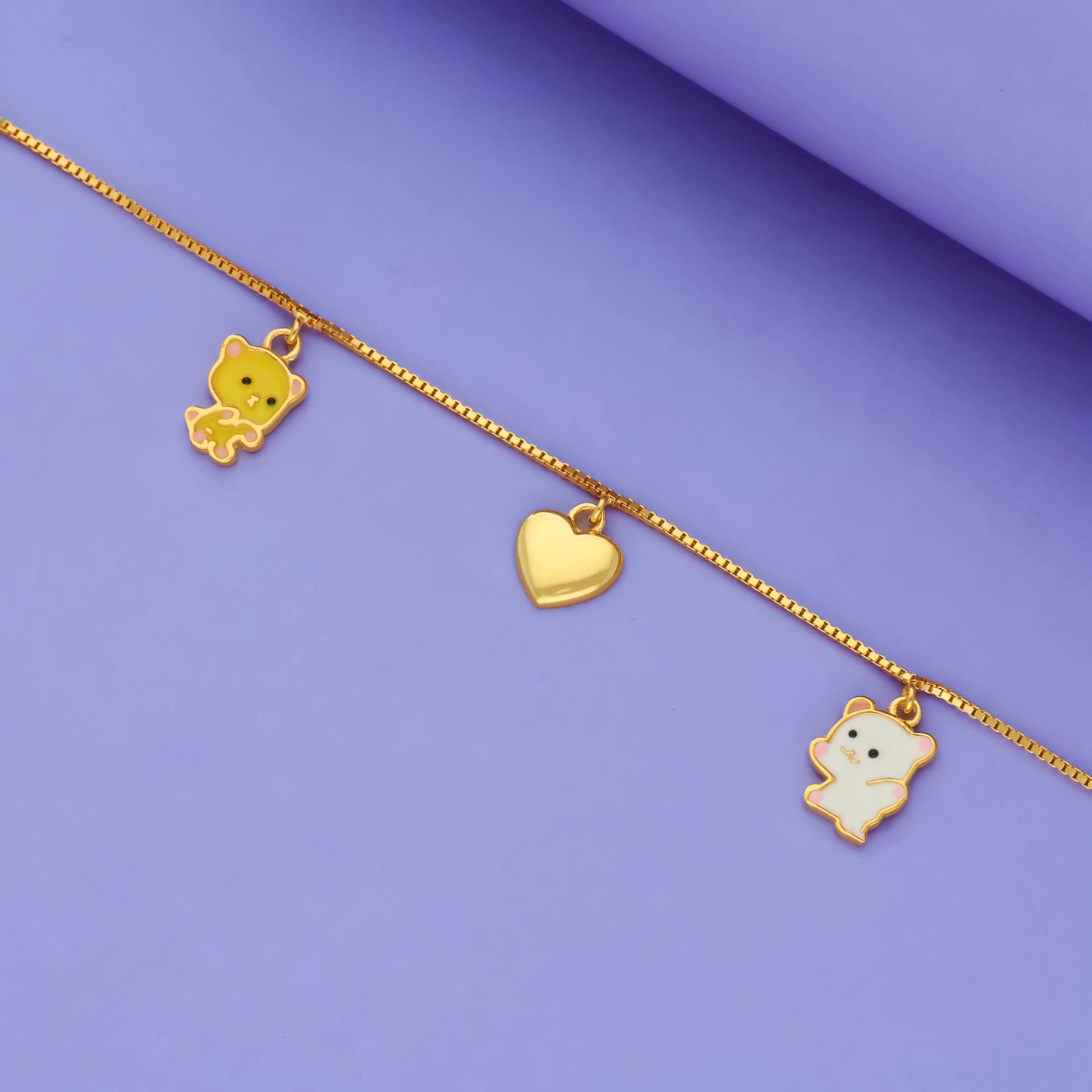 Silver 925 Cute Animal Charm Kids Bracelet (1-6 Yrs)