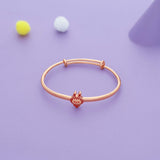 Dreamy Glow Rose Gold Polish 925 Kid Silver Bangles (0-5 Yrs)