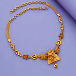 Gaja Gopuram 925 Sterling Silver Gold-Polished Antique Necklace