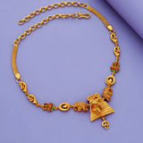 Gaja Gopuram 925 Sterling Silver Gold-Polished Antique Necklace