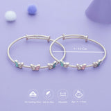 Pastel Flutter Bliss 925 Silver Kid Bangles (0-5 Yrs)