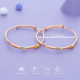 Pastel Heart 925 Silver Kid Bangles (0-5 Yrs)