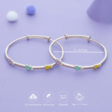 Pastel Heart 925 Silver Kid Bangles (0-5 Yrs)