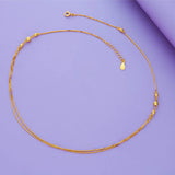 Bead Charm 925 Silver Double Layered Necklace