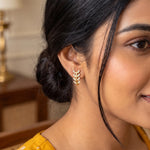 925 Sterling Silver Leaf J Type Earrings