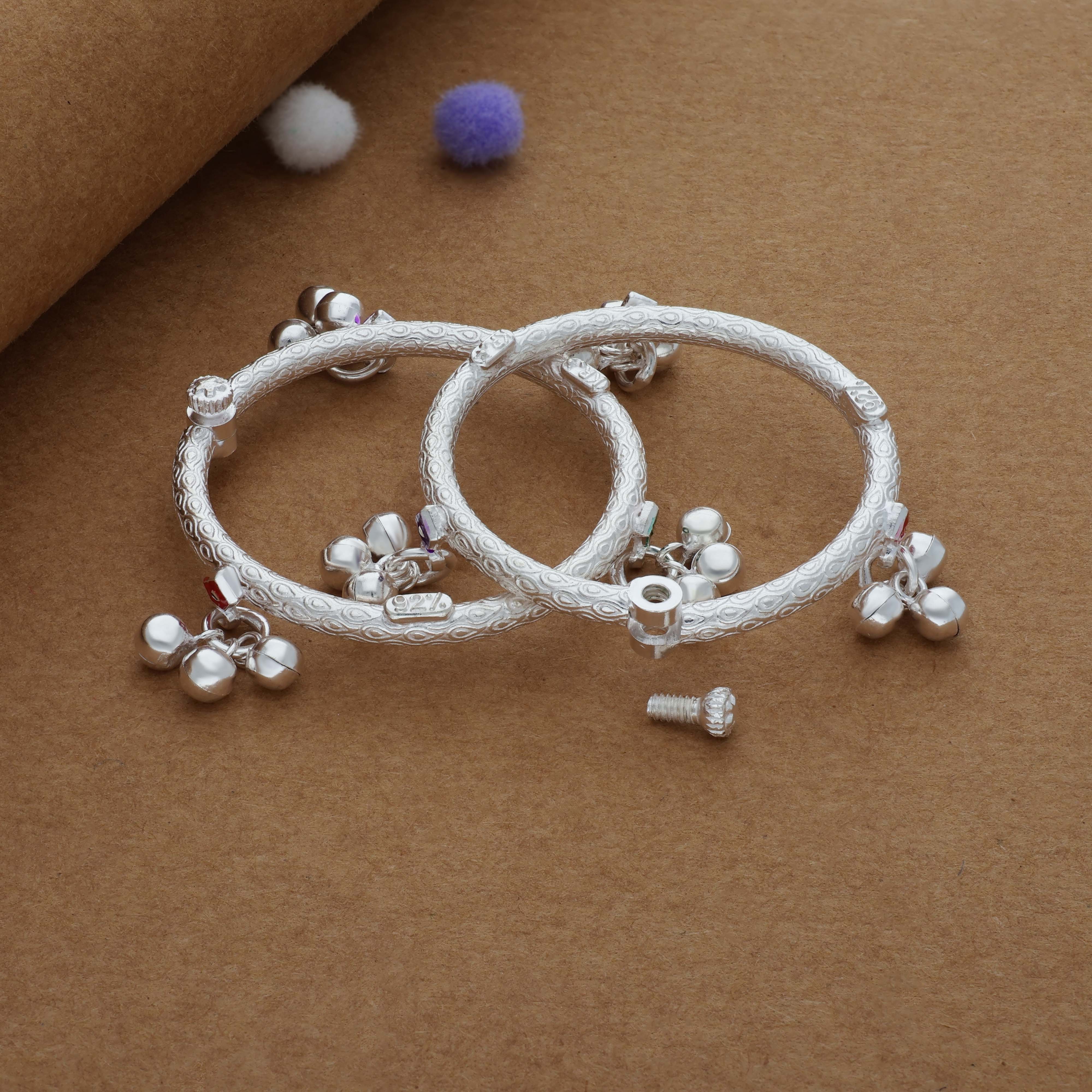 Spark Joy 925 Silver Traditional Kid Anklet(6M-1Yrs)