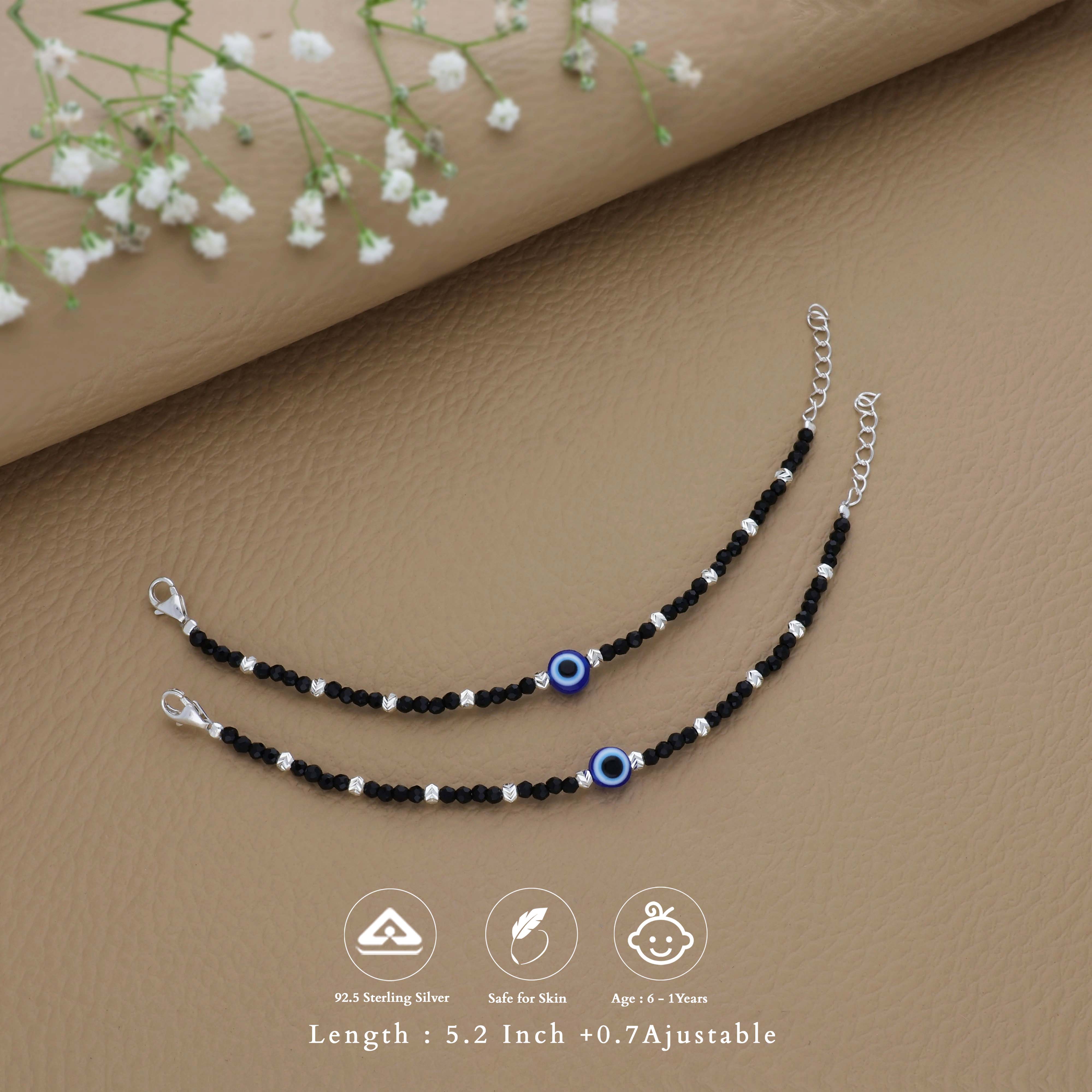 Bala Drishti 925 Silver Kid Nazariya Bracelet(6M-1 Yrs)