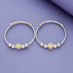 Yellow Flower Charm 925 Silver Kid Bangles