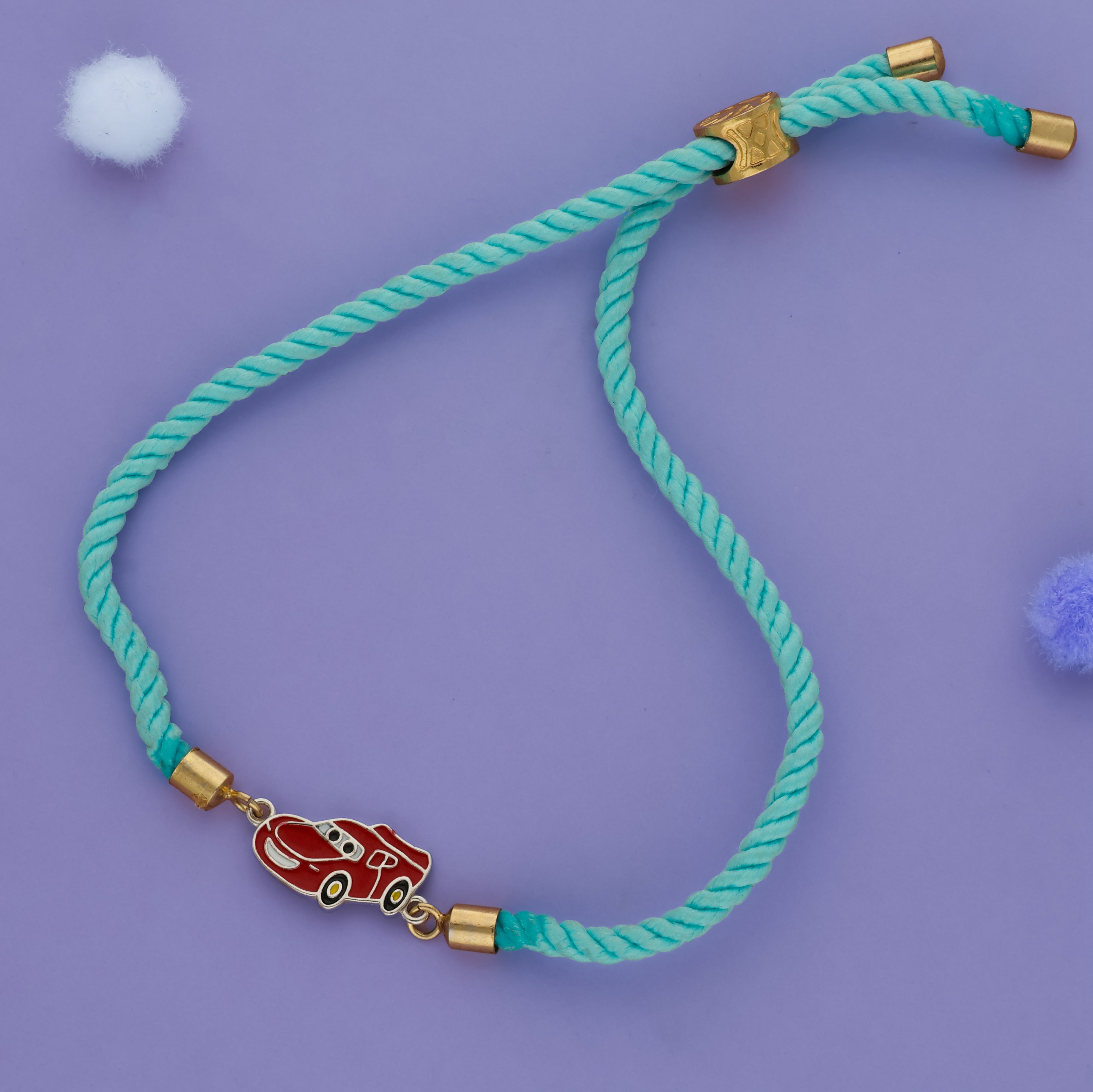 Speed Racer Car 925 Silver Kids Rakhi