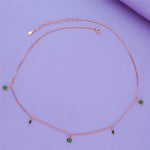 Lucky Clover Charm 925 Silver Chain Necklace
