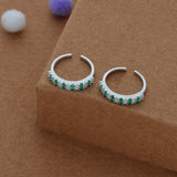 Green Dew Sparkle 925 Silver Toering