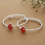 Angry Bird Adjustable Silver Bangle for Kids