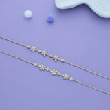 Ethnic Floral Charm 925 Silver Anklet