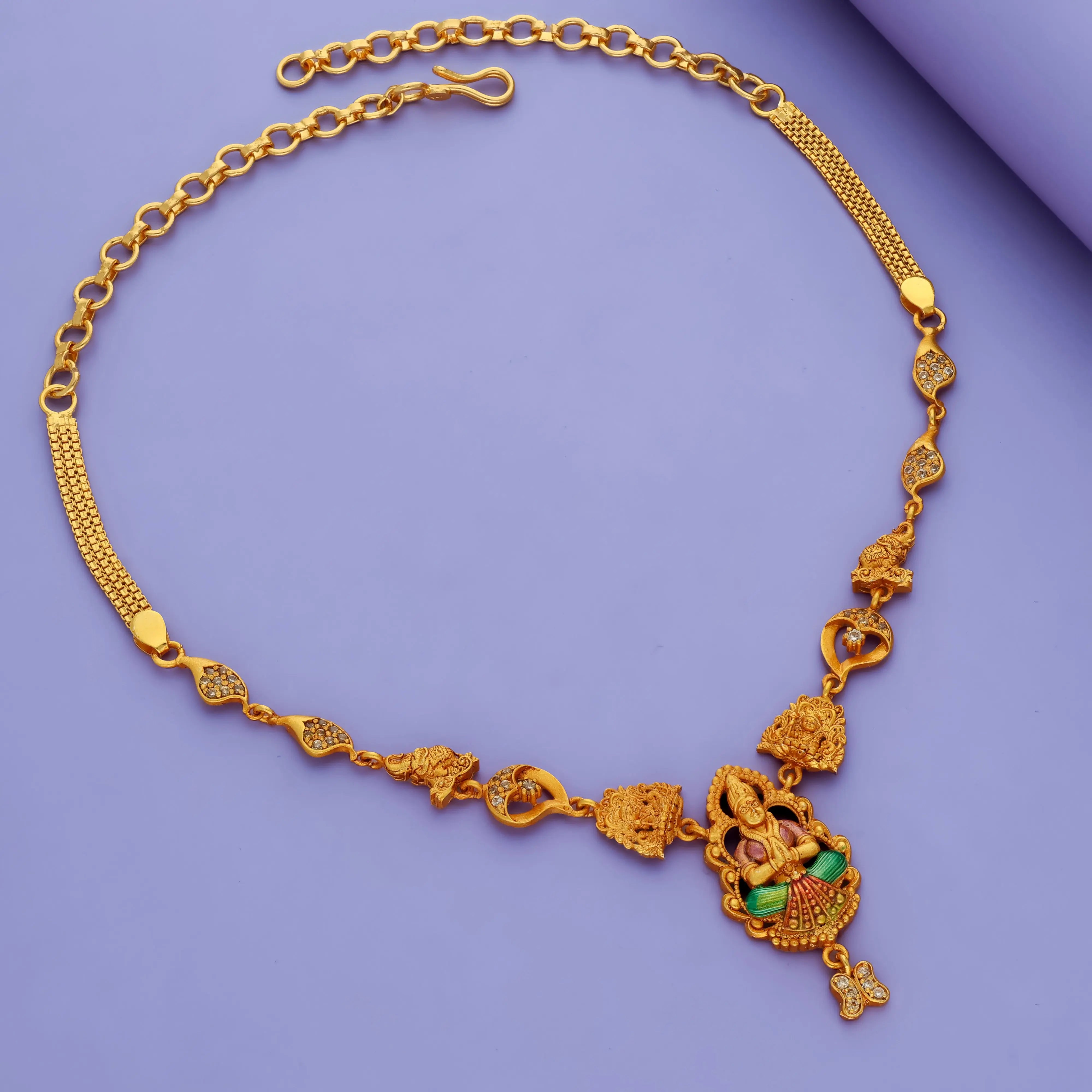 925 Sterling Silver Gold-Plated Lakshmi Necklace