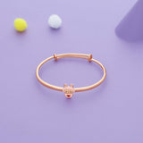 Cuddle Paws Charm Rose Gold Polish 925 Kid Silver Bangles (0-5 Yrs)