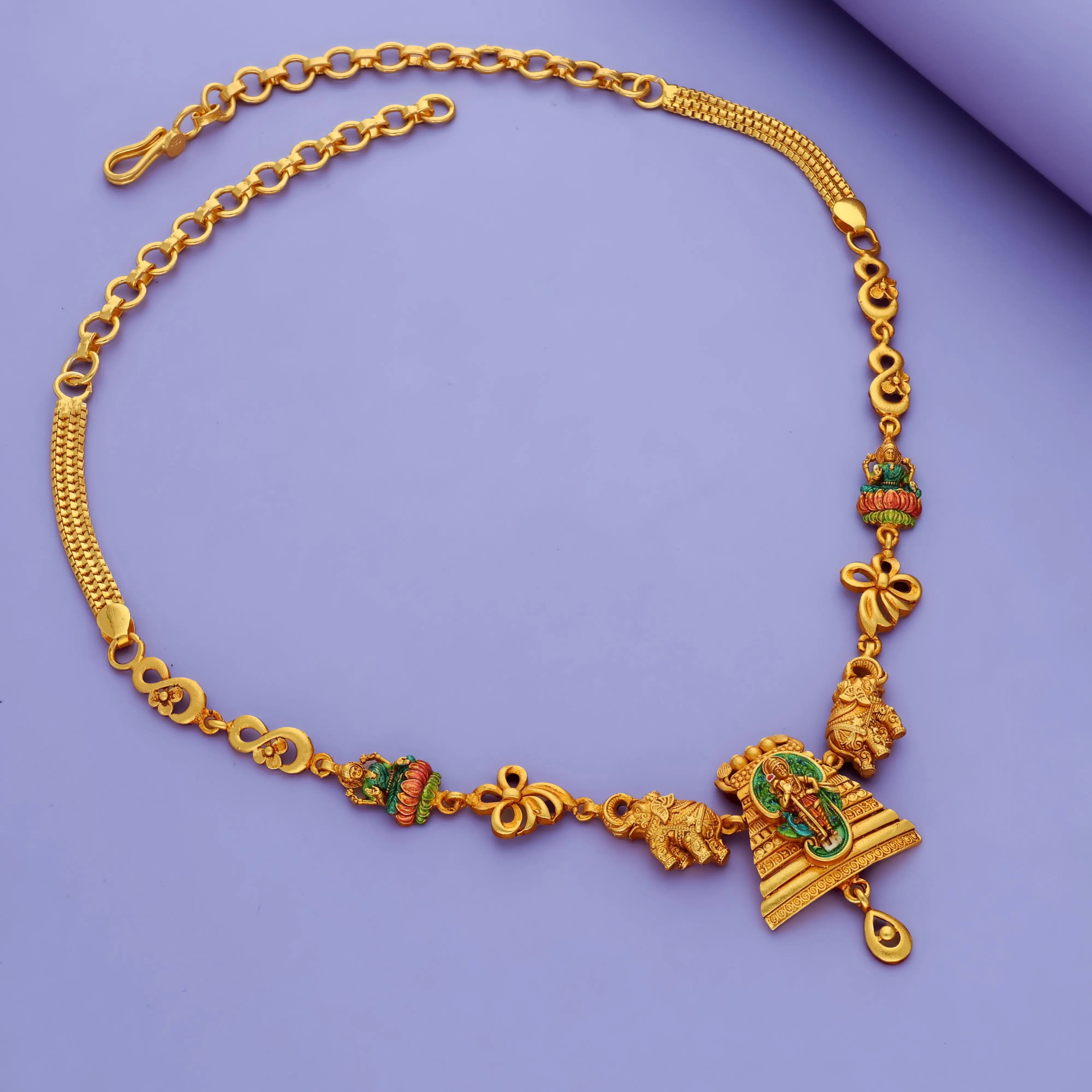 925 Sterling Silver Lord Murugan Vel Temple Necklace