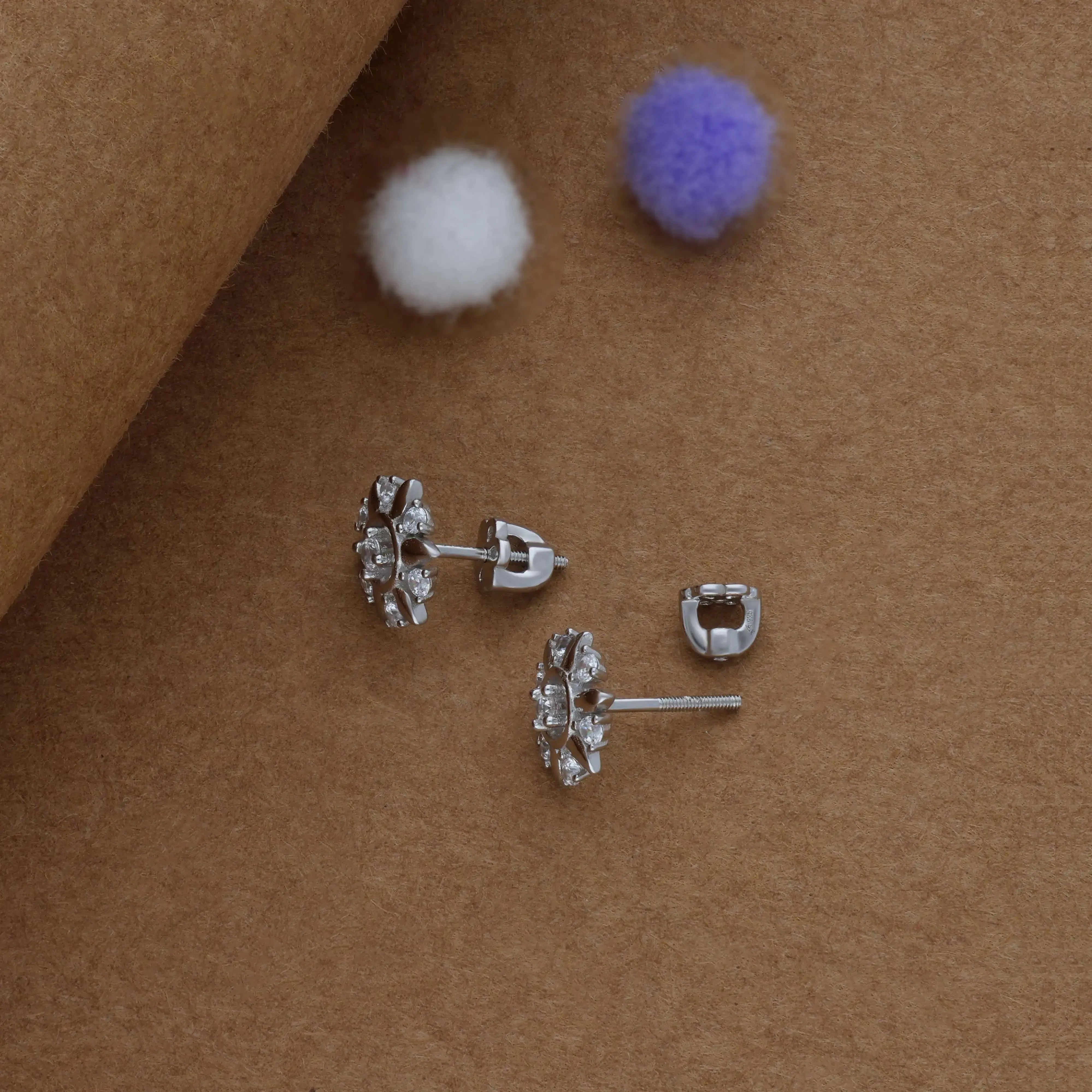 Tejaswini Floral 925 Silver Women Stud Earring
