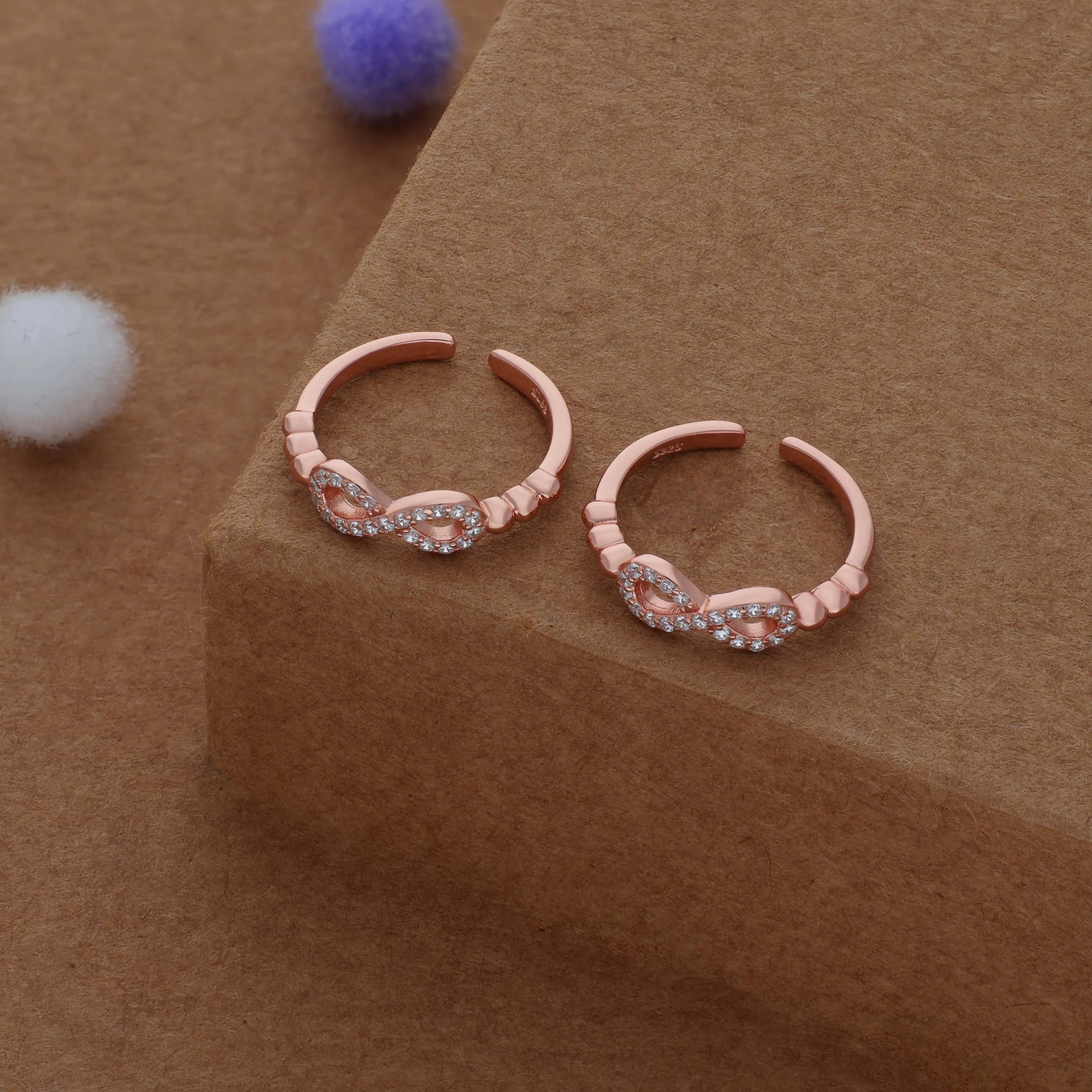 Bow Gleam Rose Gold Polish 925 Silver Toering
