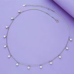 Sparkling White Crystal 925 Silver Charm Necklace