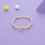Precious Honey Heart Gold Polish 925 Kid Silver Bangles(0-5 Yrs)