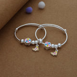 Dreamy Butterfly Charm 999 Silver Kids Bangles (0-5 Yrs)