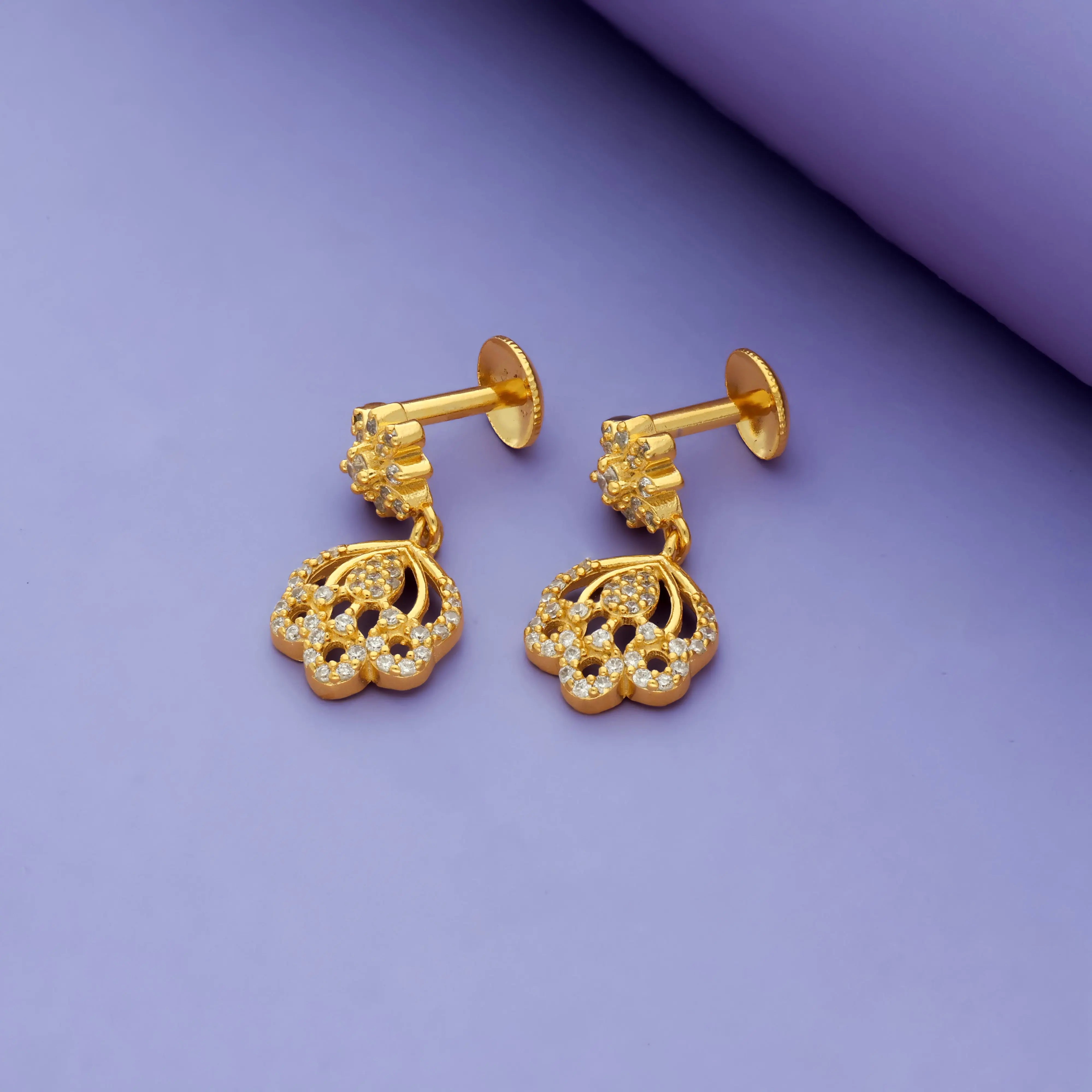 Flora Dangles 925 Silver Drop Earrings