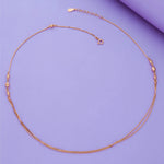 Bead Charm 925 Silver Double Layered Necklace