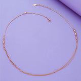 Bead Charm 925 Silver Double Layered Necklace