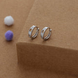 Sleek Dot 925 Silver Hoop Earring