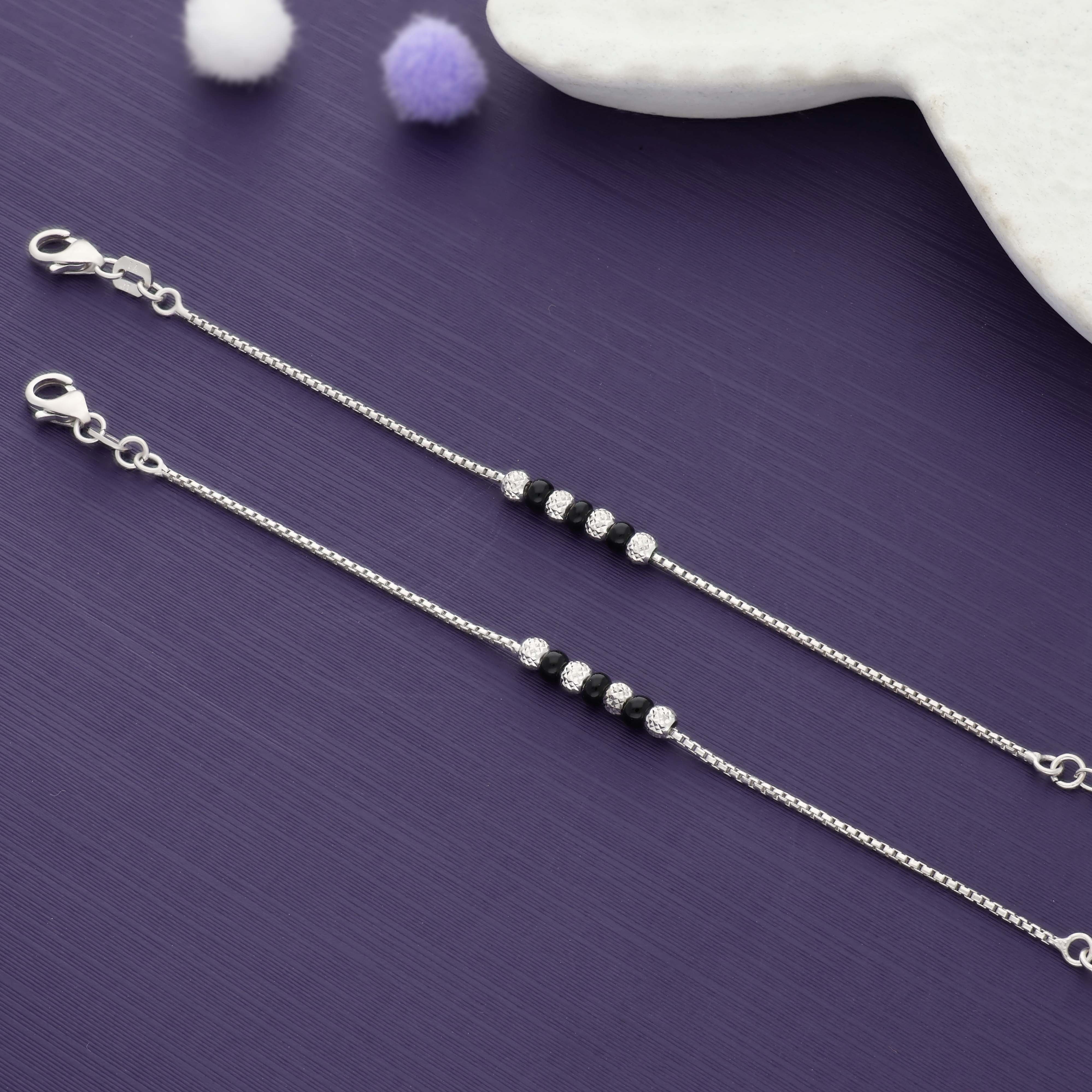 Drishti Bead 925 Silver Kids Anklet(0-6 Months)