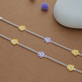 Tiny Blossom Silver Anklet(3-6 yrs)