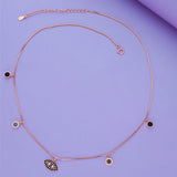 925 Silver Black Evil Eye Charm Necklace for Women