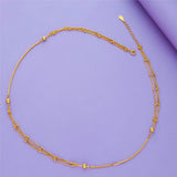 Golden Bead Grace 925 Silver Layered Necklace
