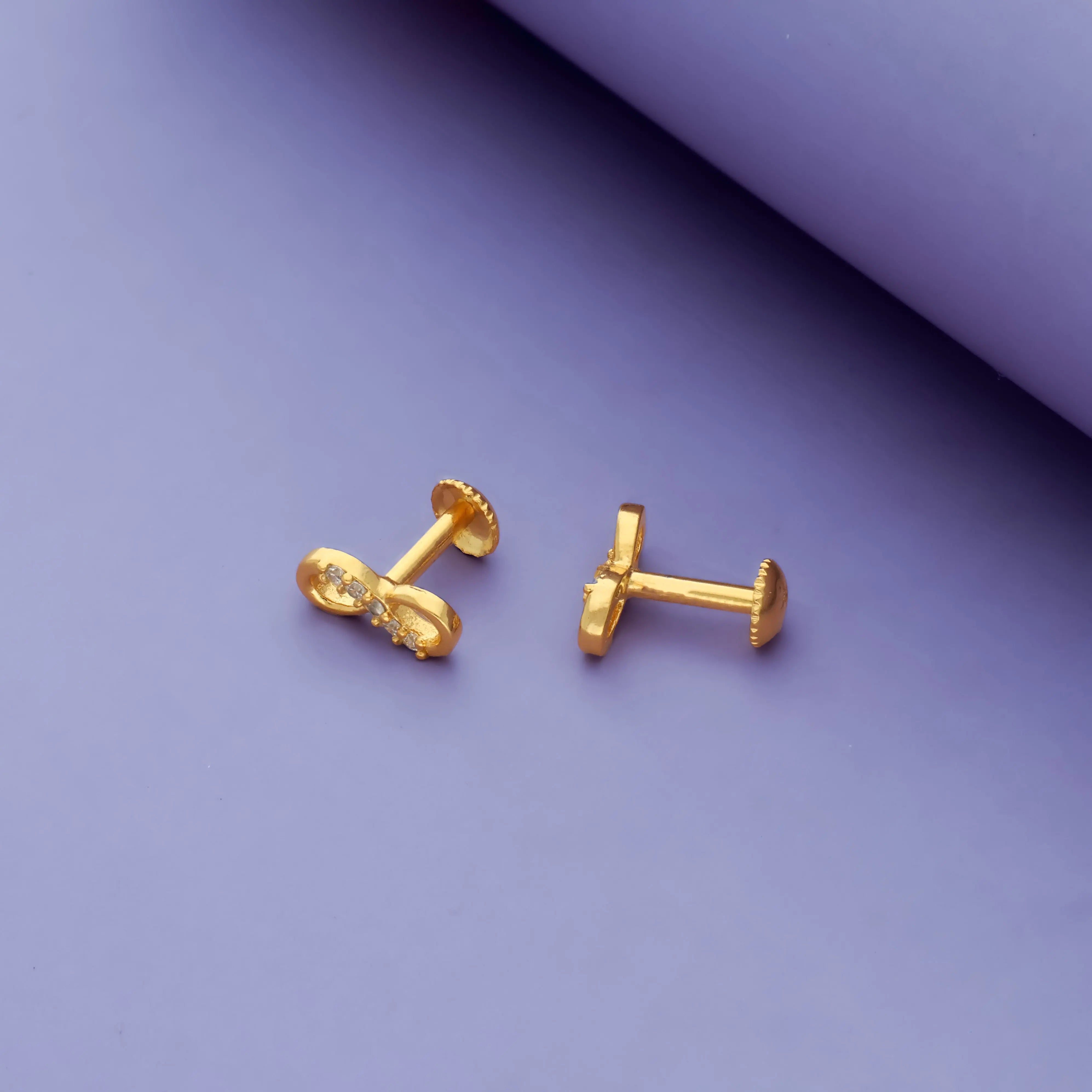 925 Silver Sparkling CZ Infinity Studs