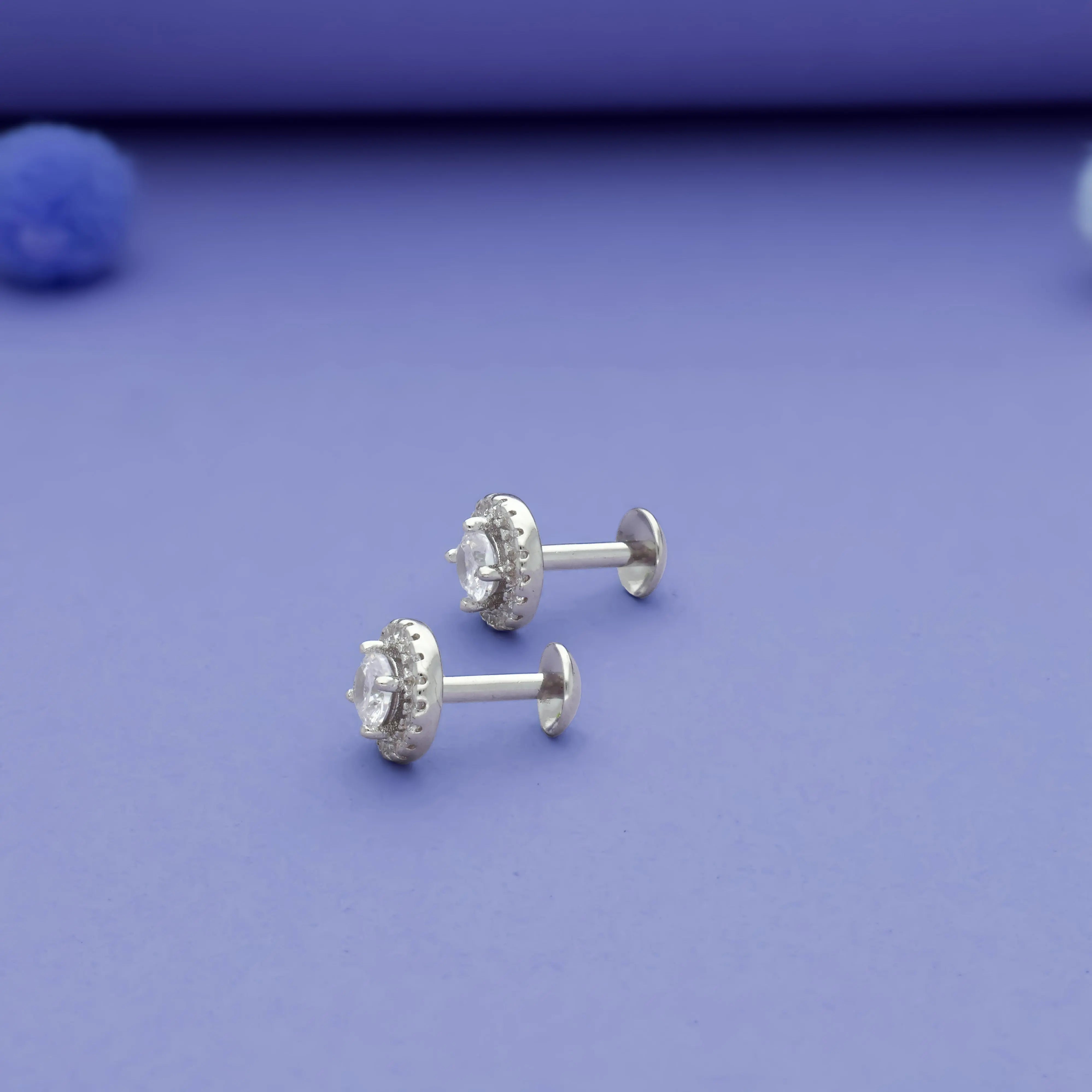 925 Sterling Silver White Cubic Zircon (CZ) Stone Kids Stud