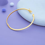 Crystal Line Gold Polish 925 Silver Kada