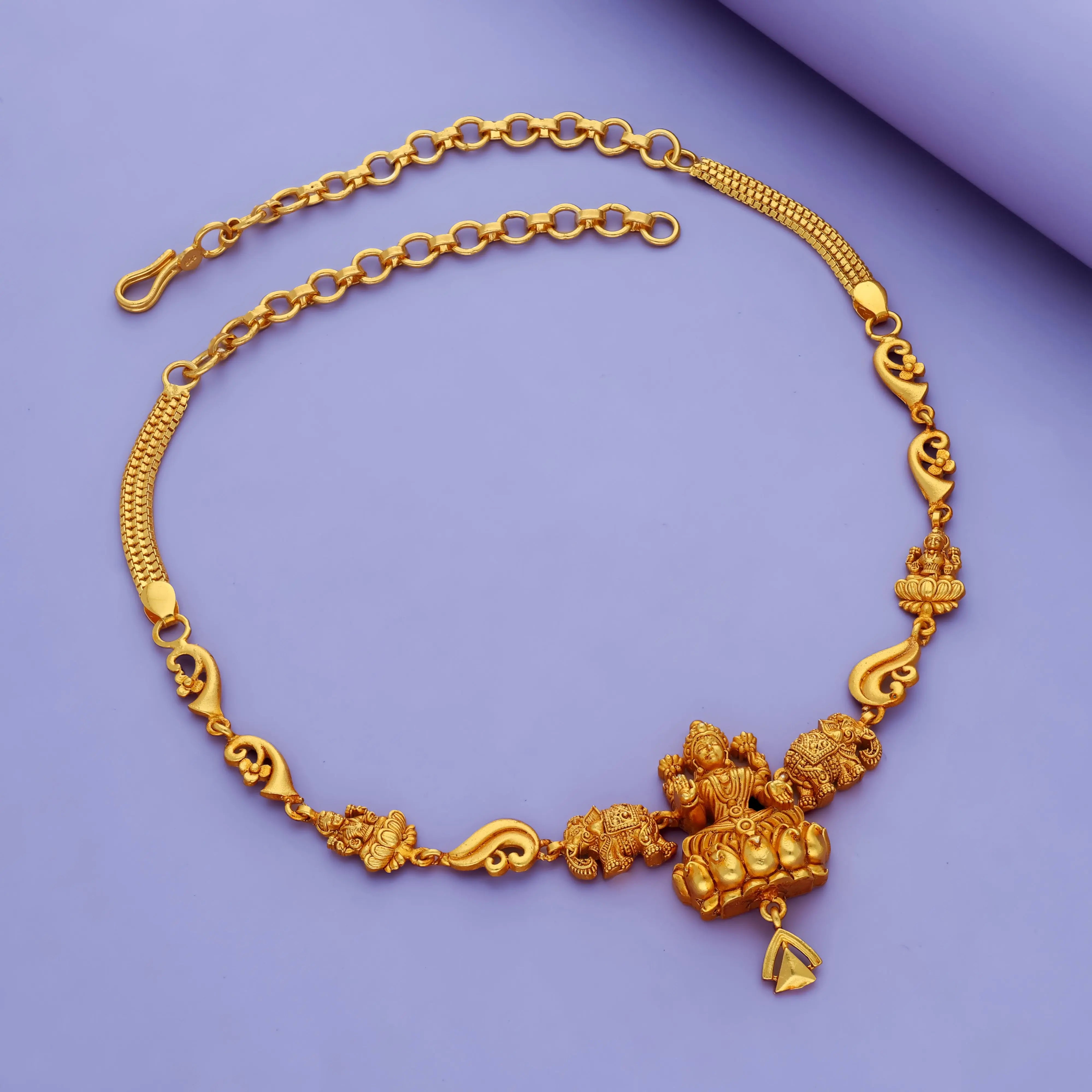 Gaja Lakshmi 925 Sterling Silver Traditional Necklace