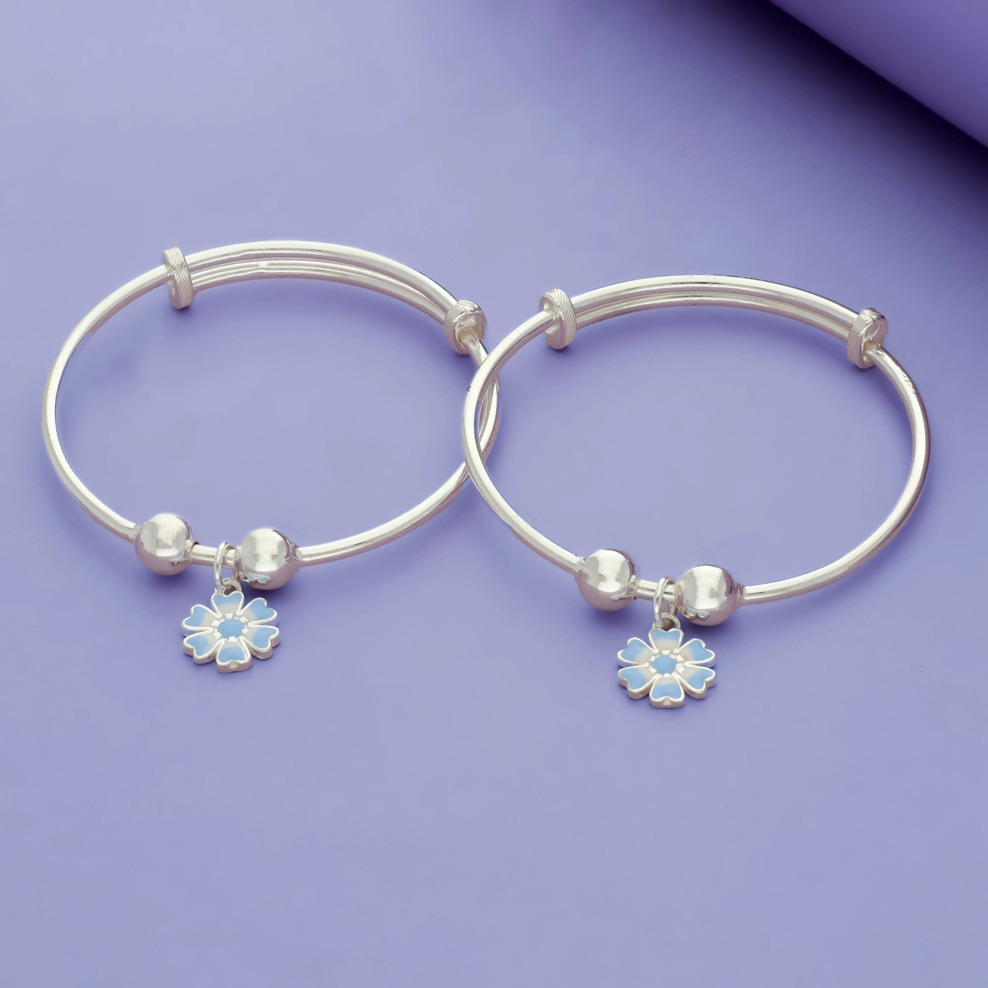 Tiny Iris 925 Sterling Silver Kid Bangles