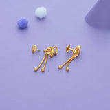 Ilakiya Leaf Knot Gold Polish 925 Silver Traditional Women Earring