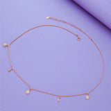 925 Silver Blossom and Leaf Stone Charm Chain Necklace